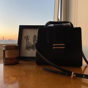 Zara - faux leather mini handbag (black)